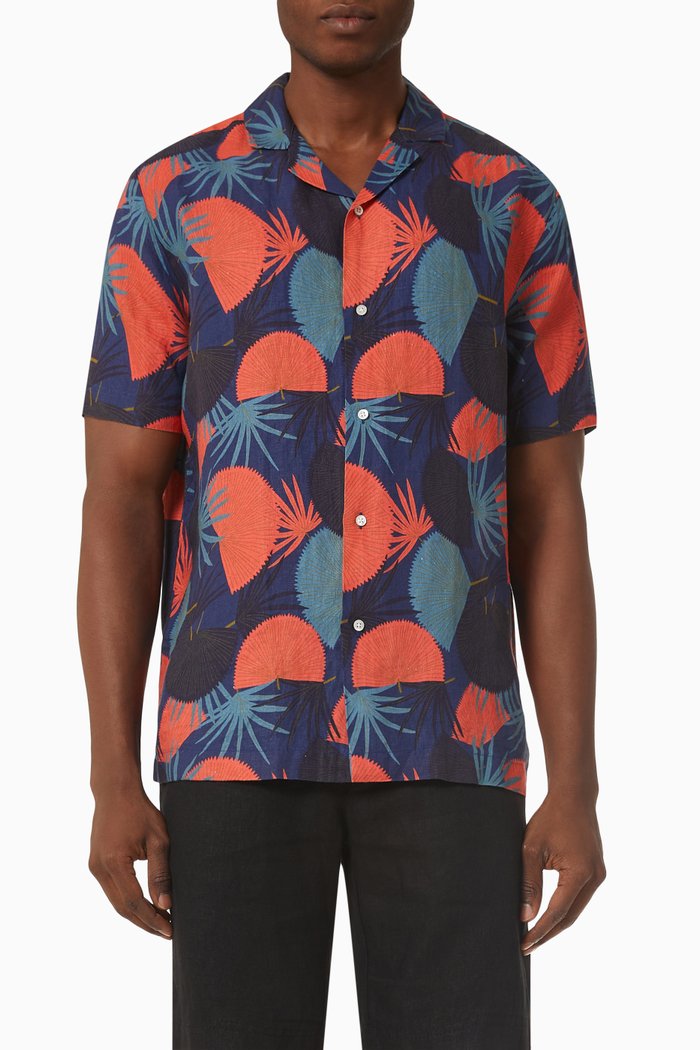 

Mars Printed Shirt in Linen, Multicolour