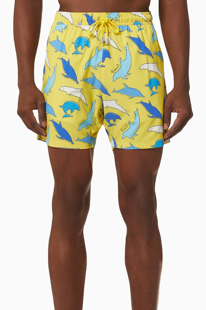 Arthus Stretch Swim Shorts, Yellow