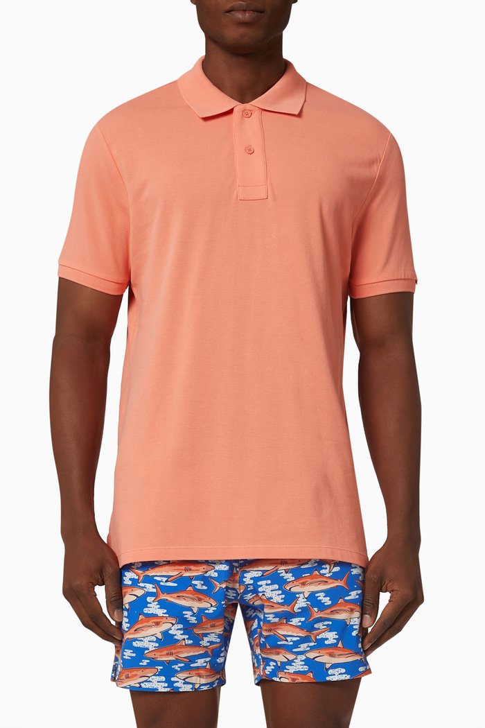 

Bruce Polo Shirt in Cotton Piqué, Orange