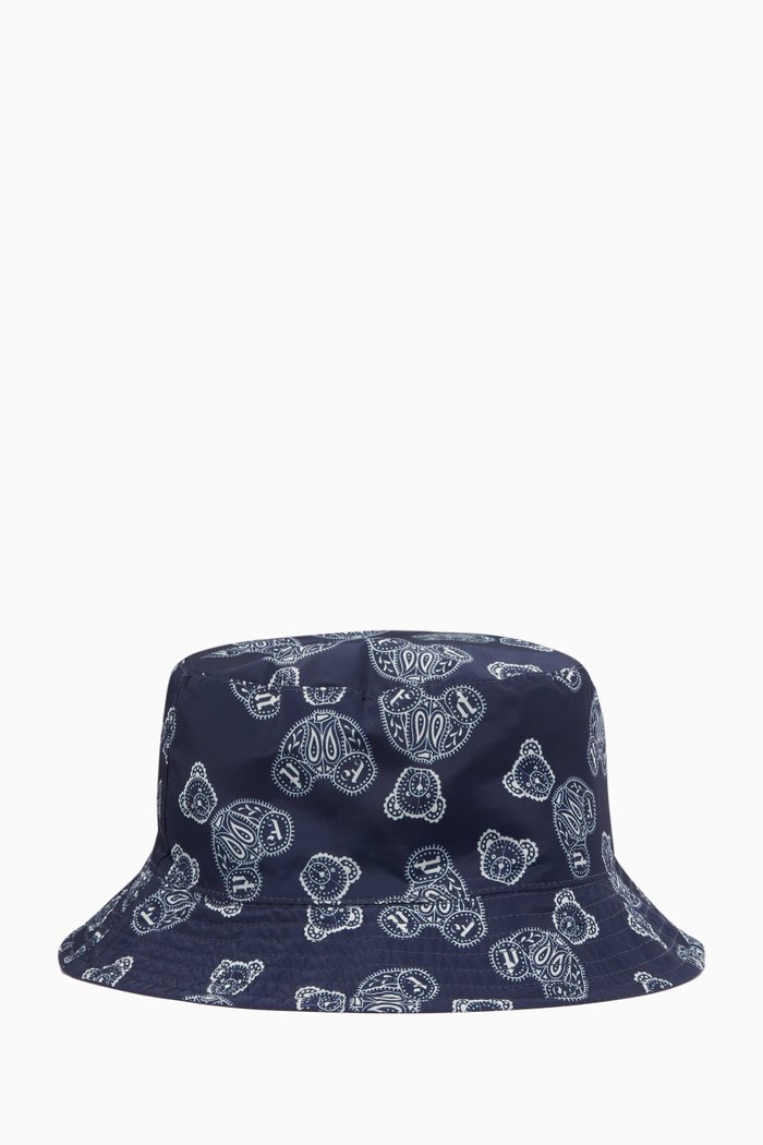

Paisley Bear Print Bucket Hat, Blue