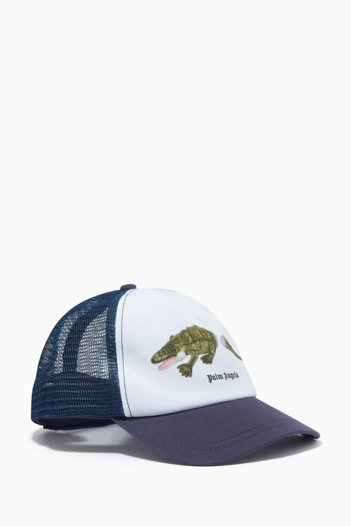 

Crocodile Print Cap in Mesh, Multicolour