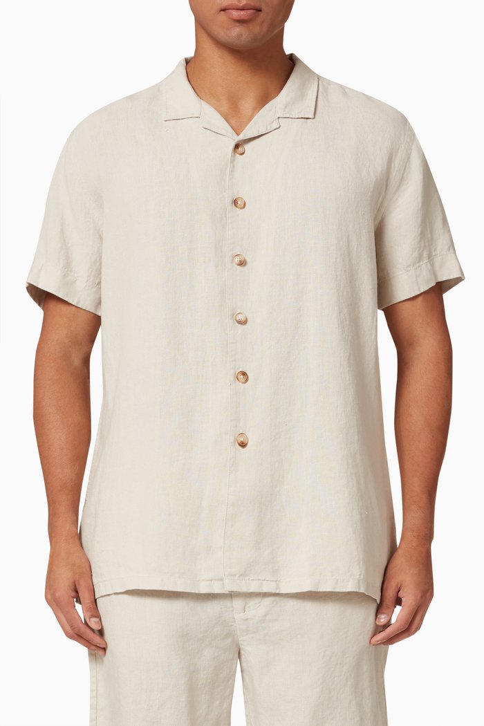 

Florence Hawaii Shirt in Linen, Neutral