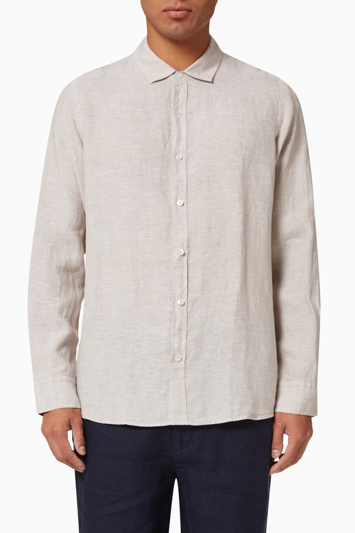 

Toronto Long Sleeve Shirt in Linen, Neutral