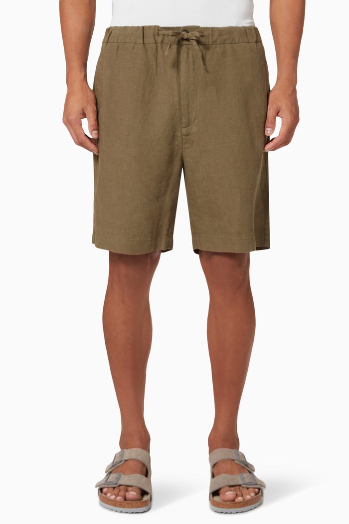 

Tivoli Drawstring Shorts in Linen, Green