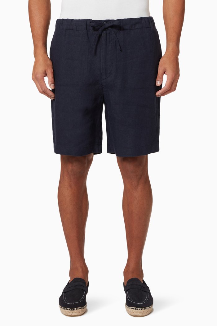

Tivoli Drawstring Shorts in Linen, Blue