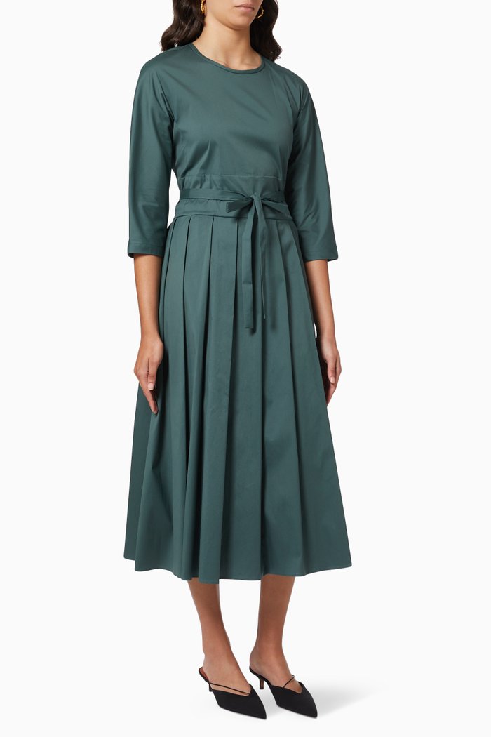 

Jupiter Dress in Cotton Poplin, Green