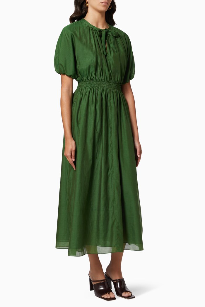 

Carter Dress in Cotton & Silk Voile, Green