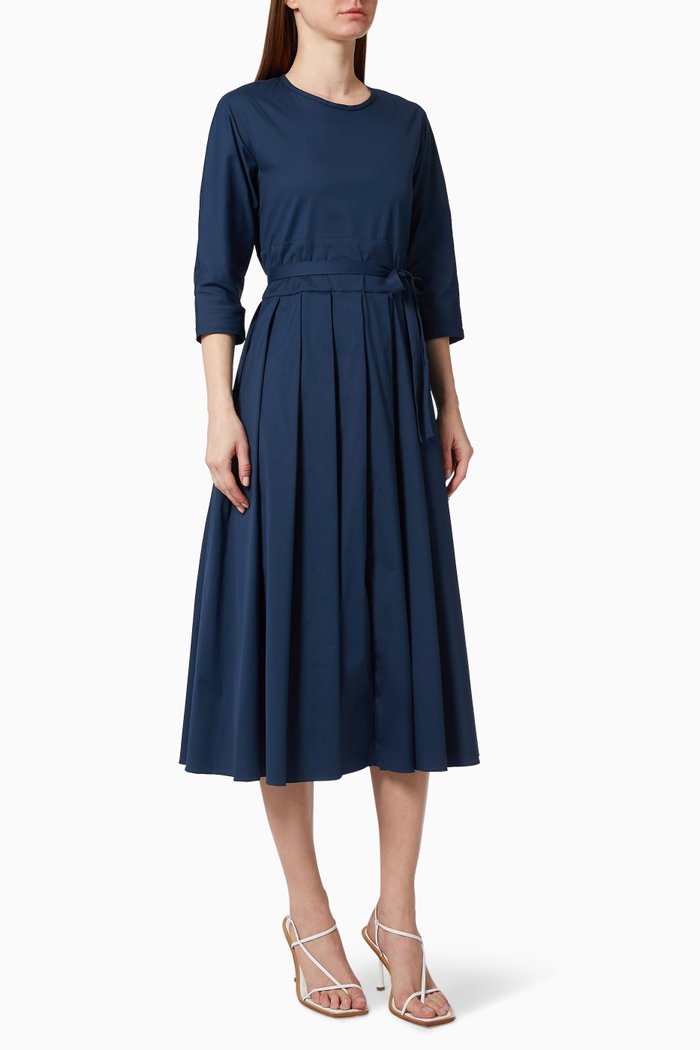 

Jupiter Dress in Cotton Poplin, Blue