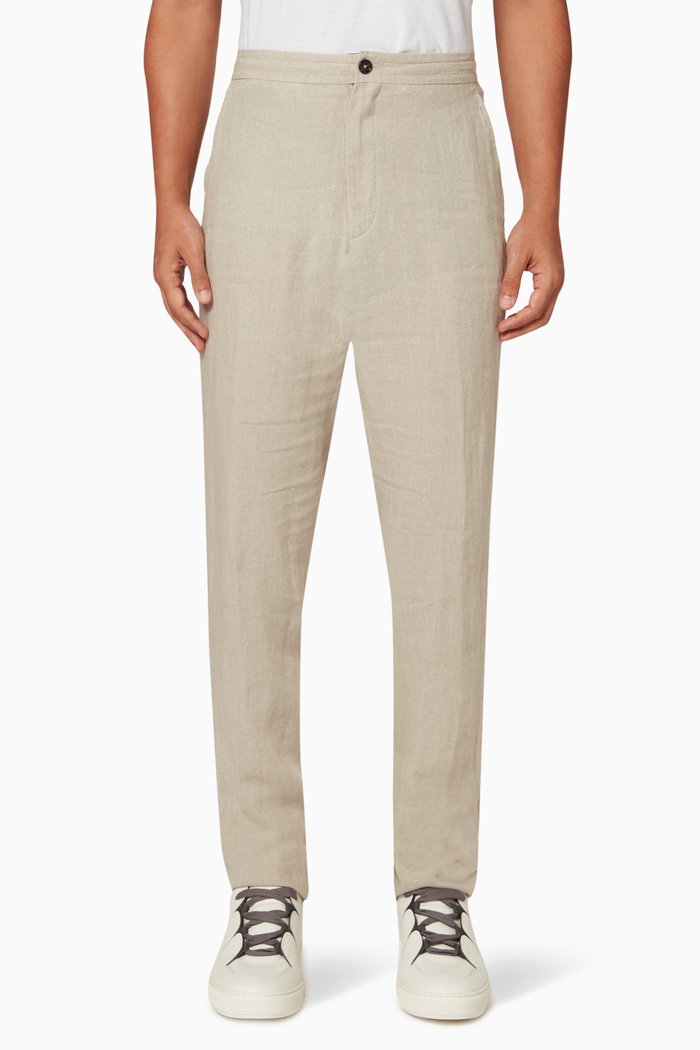 

Joggers in Washed Linen, Neutral