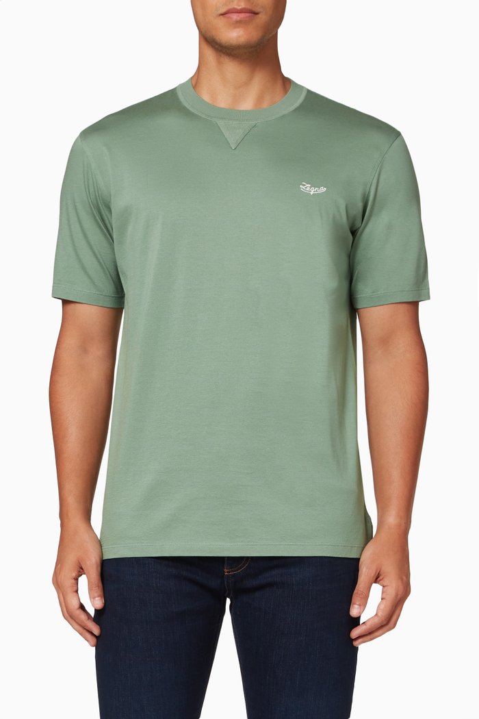 

Short Sleeve T-shirt in Cotton, Green