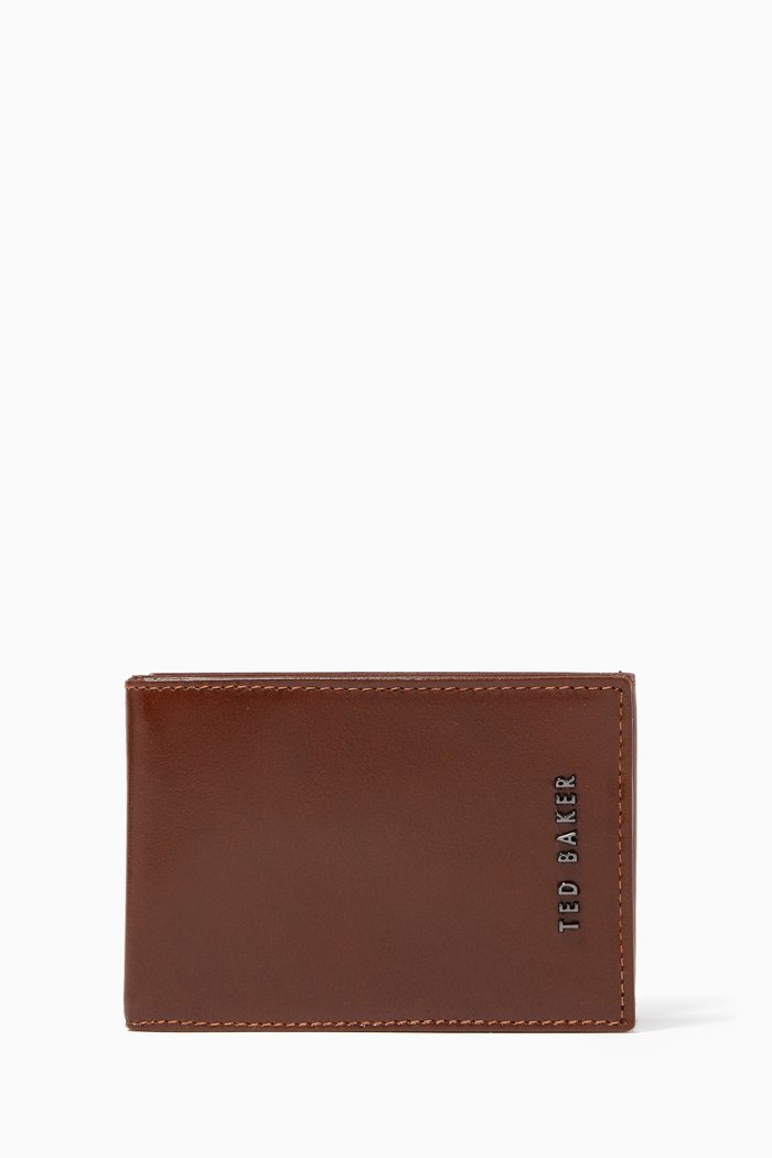 

Sammey Folded Card Holder in Leather, Brown