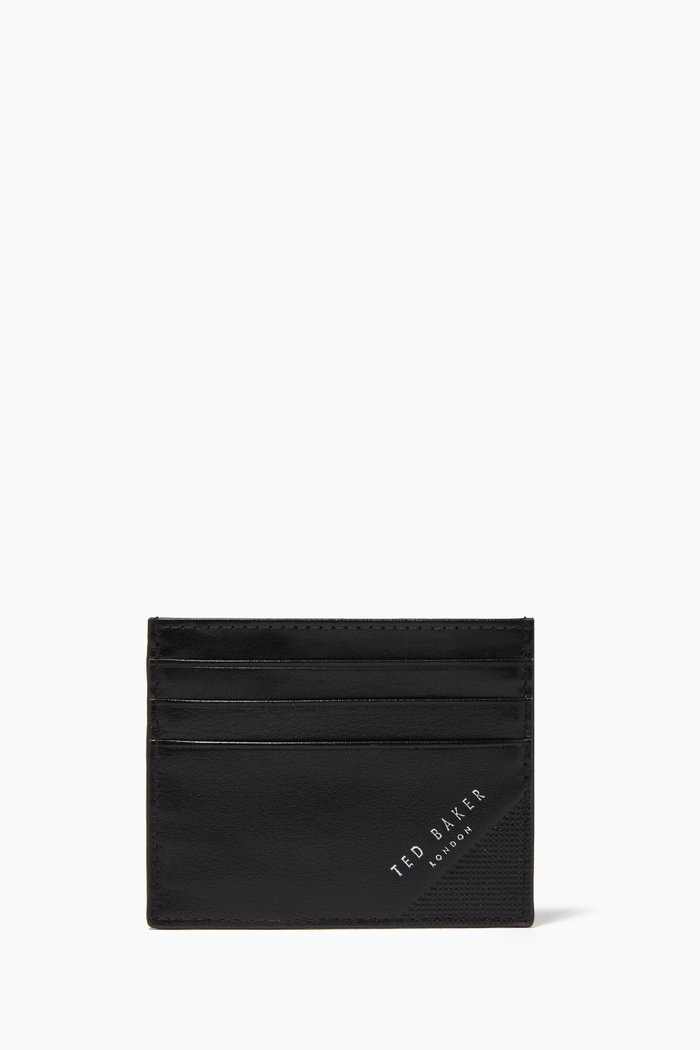 

Rifle Embossed Corner Card Holder in Leather, Black