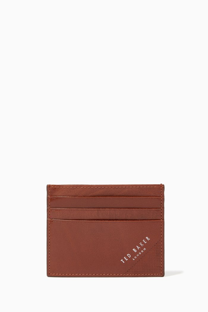 

Rifle Embossed Corner Card Holder in Leather, Brown