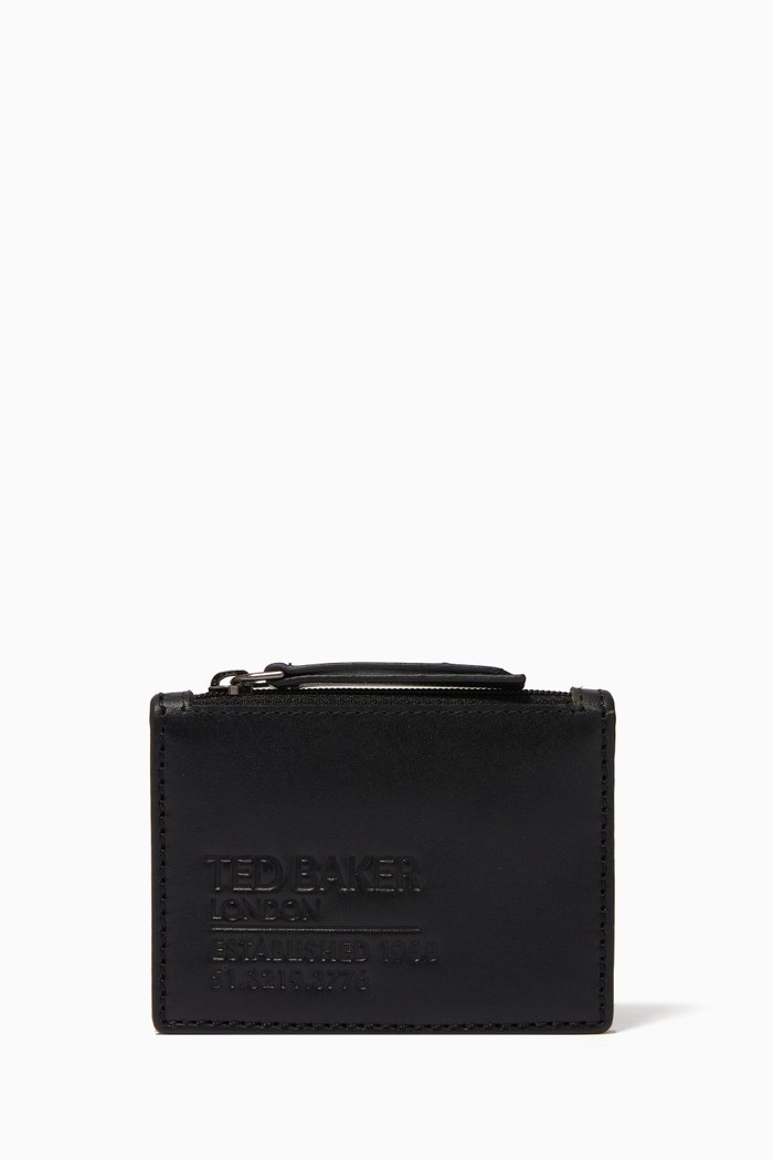 

Garron Zip Card Holder in Leather, Black