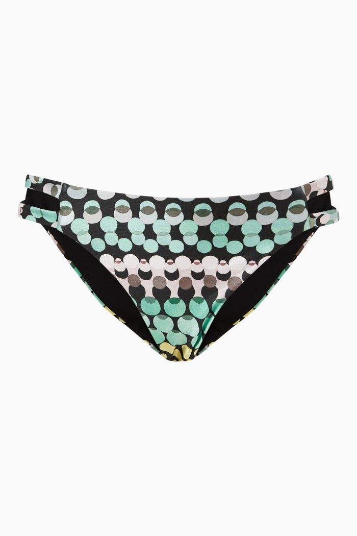

Ondes Geometric Print Bikini Bottoms, Black