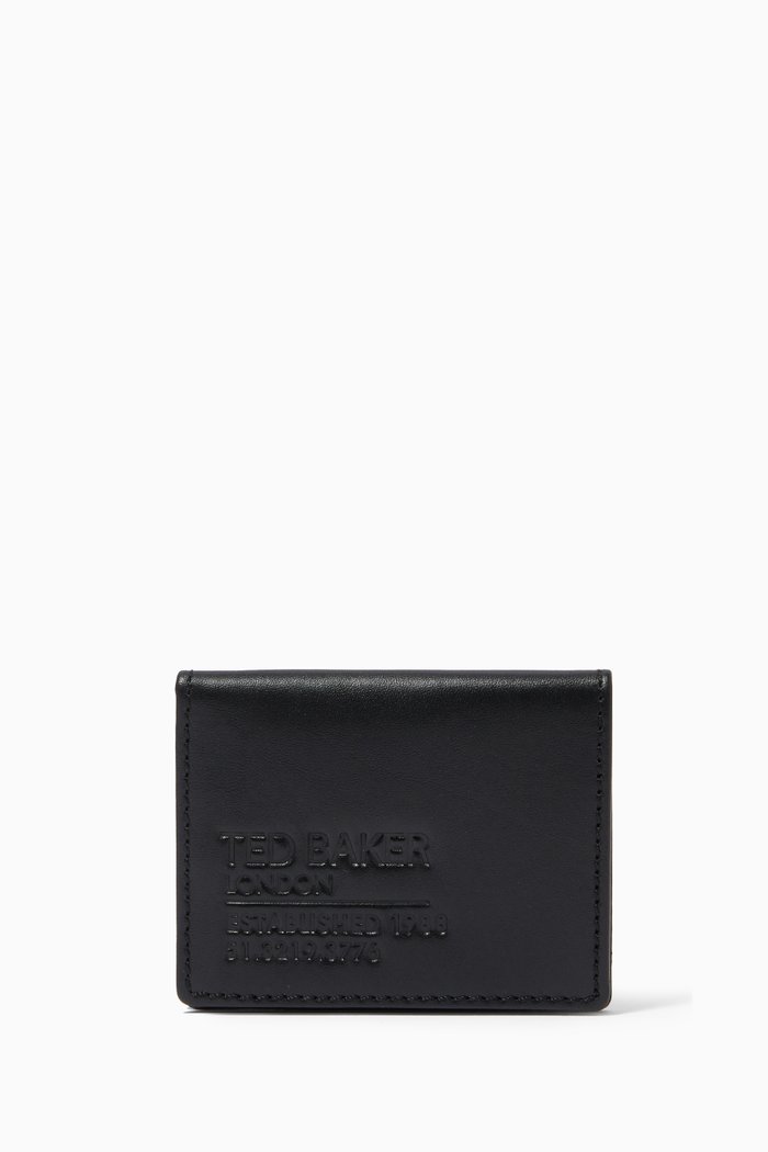

Giantt Folded Card Holder in Leather, Black
