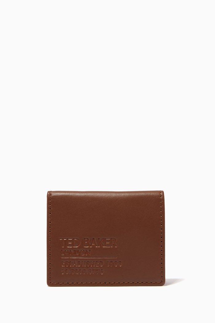 

Giantt Folded Card Holder in Leather, Brown