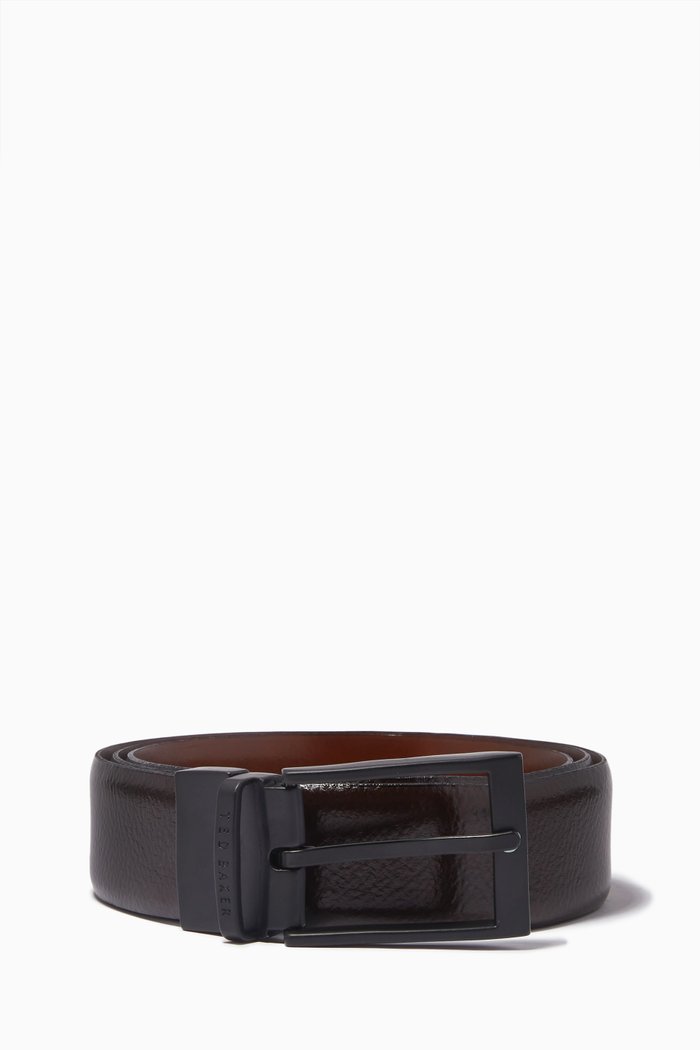 

Settar Reversible Belt in Split Bovine Leather, Brown