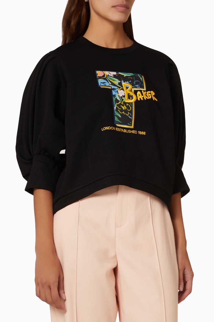 

Falici T Graphic Sweatshirt in Viscose, Black