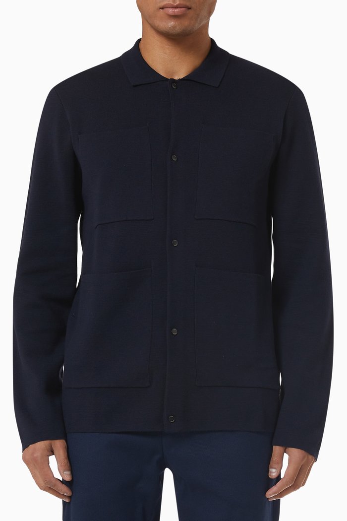 

Miliano Stitch Cardigan in Knit Cotton, Blue