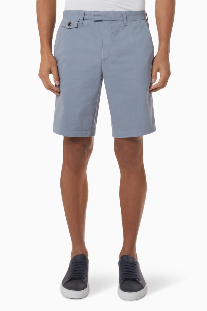 Ashford Chino Shorts in Cotton Blend, Blue