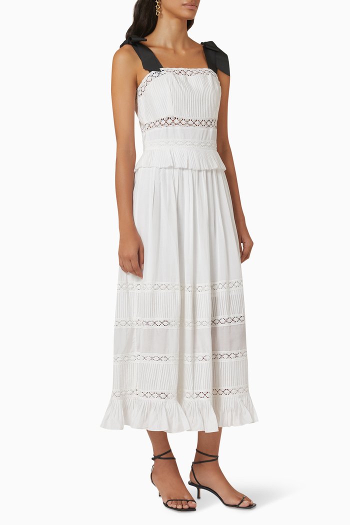 

Promis Midi Dress in Viscose, White