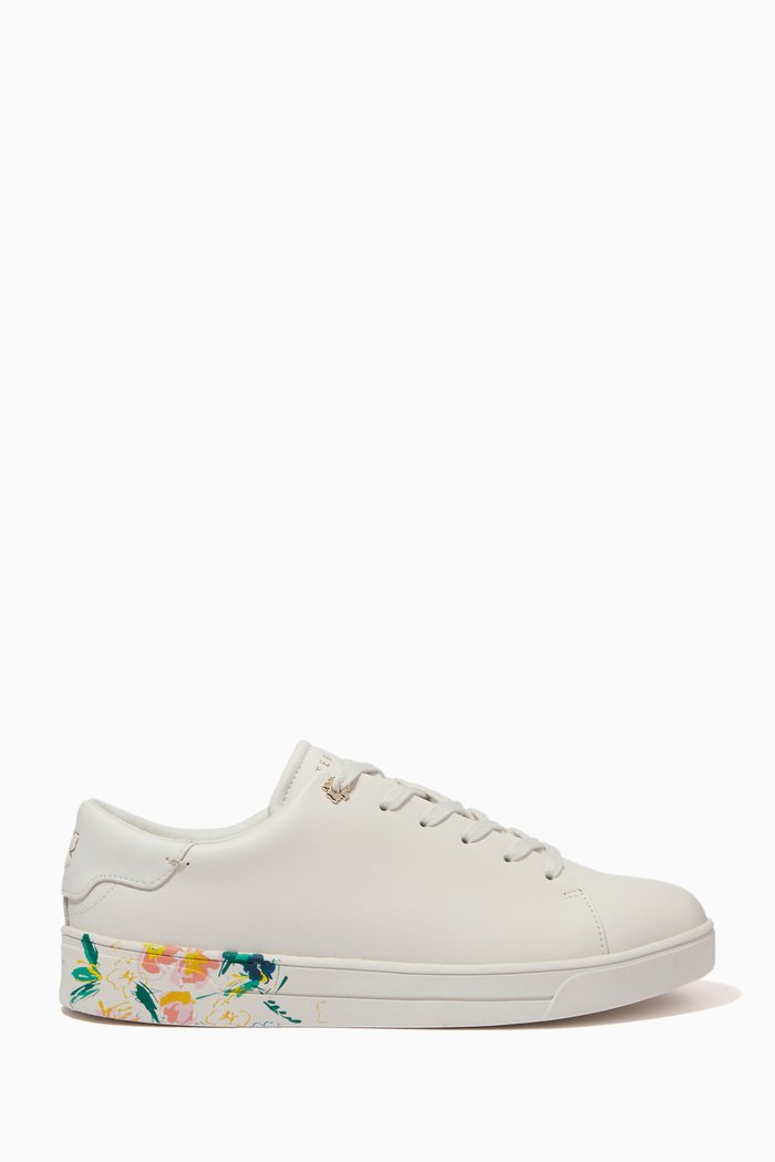 

Timaya Sketchy Magnolia Cupsole Trainers in Leather, Neutral