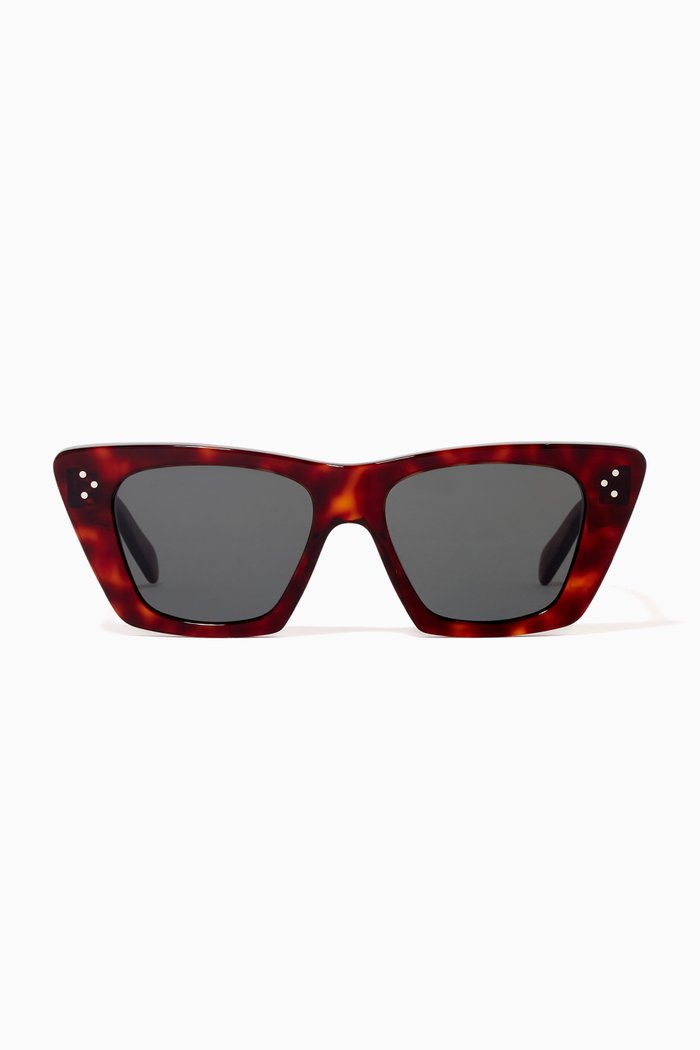 

Cat-eye Sunglasses in Acetate, Brown