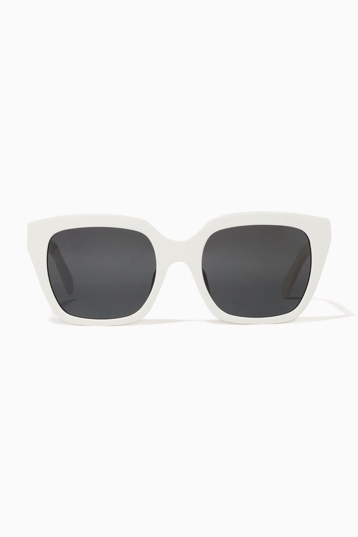 

Square Sunglasses in Acetate, White