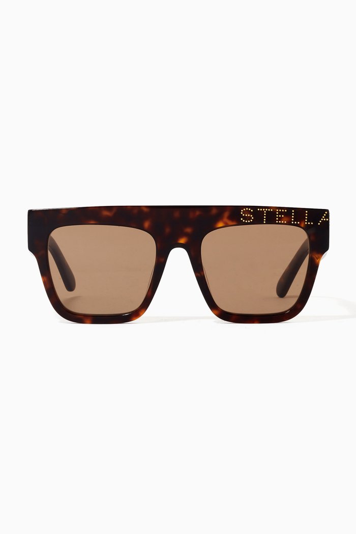 

Geometric Square Sunglasses in Acetate, Brown