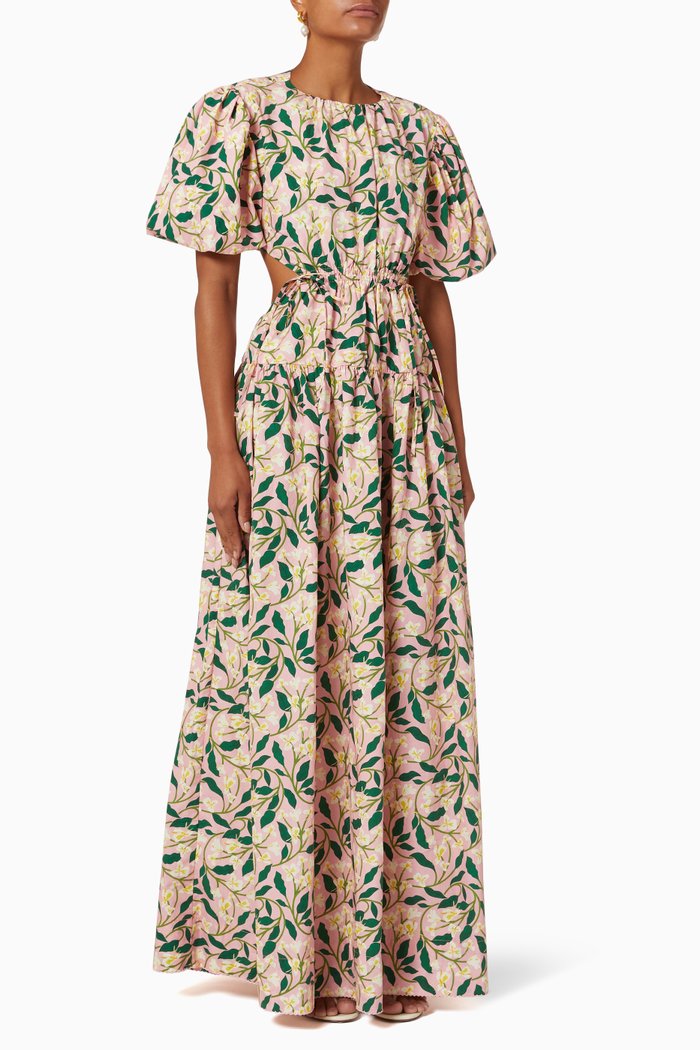

Samba Maxi Dress in Cotton Poplin, Pink