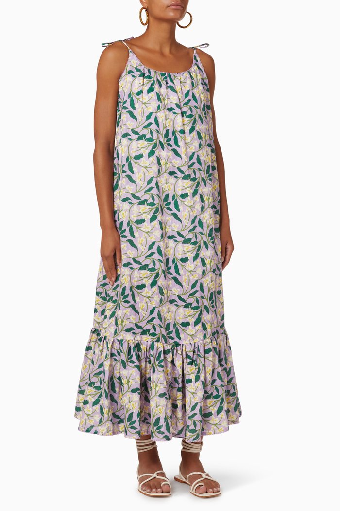 

Bossa Maxi Dress in Linen, Purple