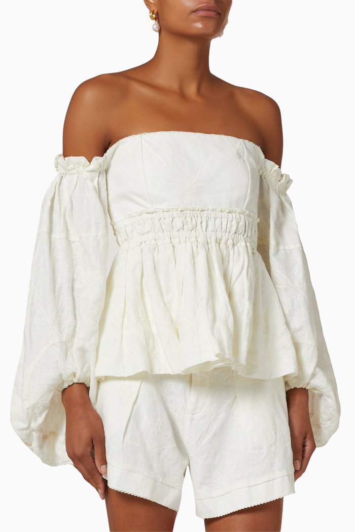 

Jamaica Top in Linen, White