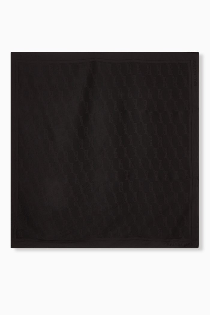 

BB Monogram Scark in Silk Jacquard, Black
