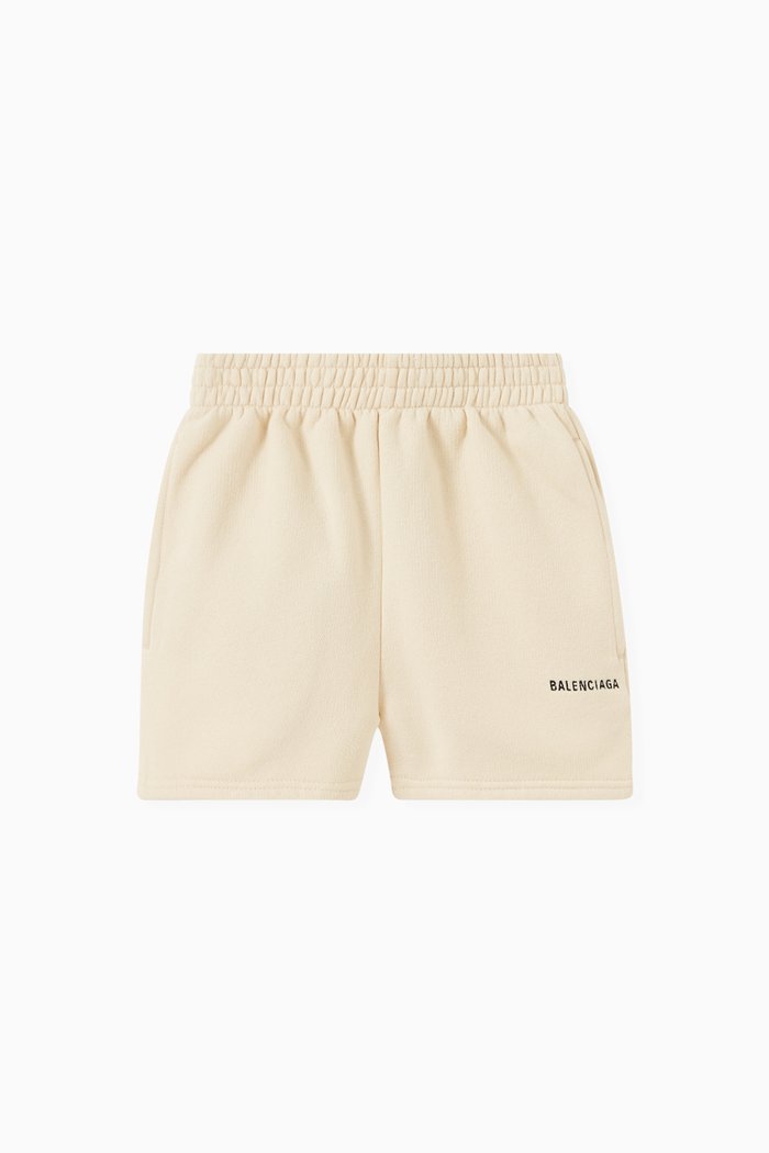 

Logo Jogging Shorts in Cotton Fleece, Neutral