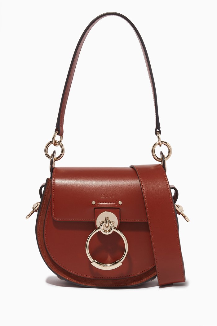 

Small Tess Bag in Grained Calfskin, Brown