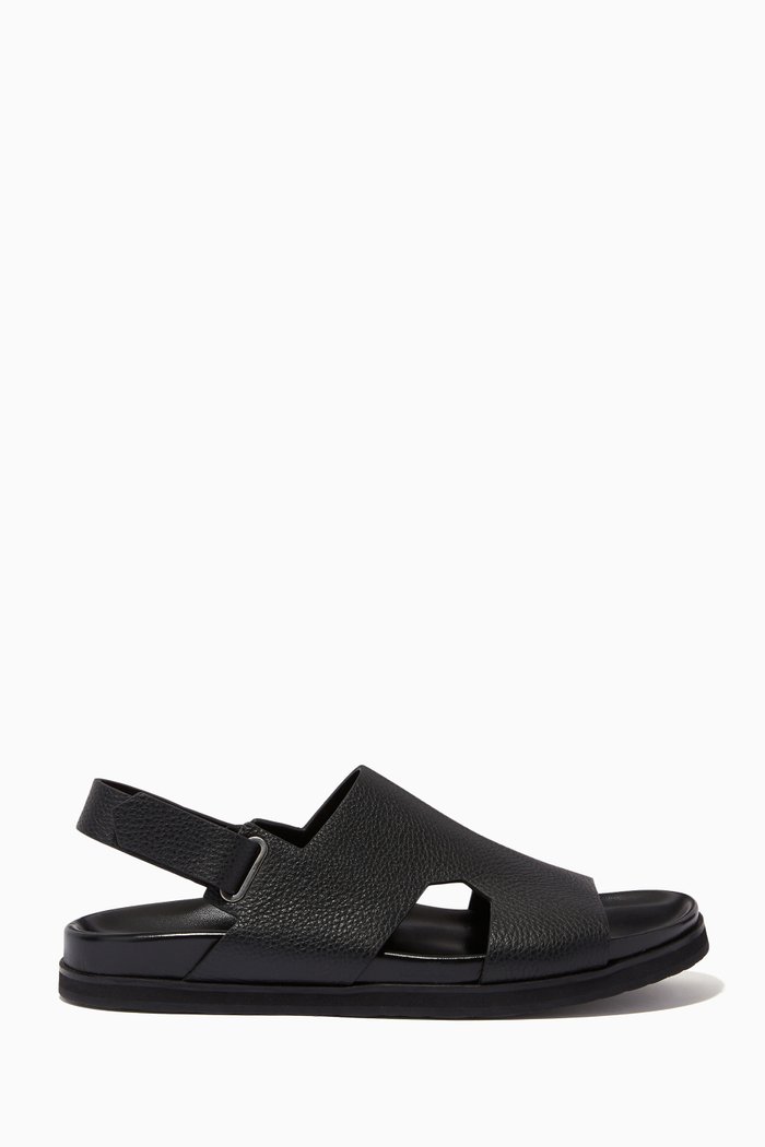 Amorti Sangle Sandals in Calfskin, Black