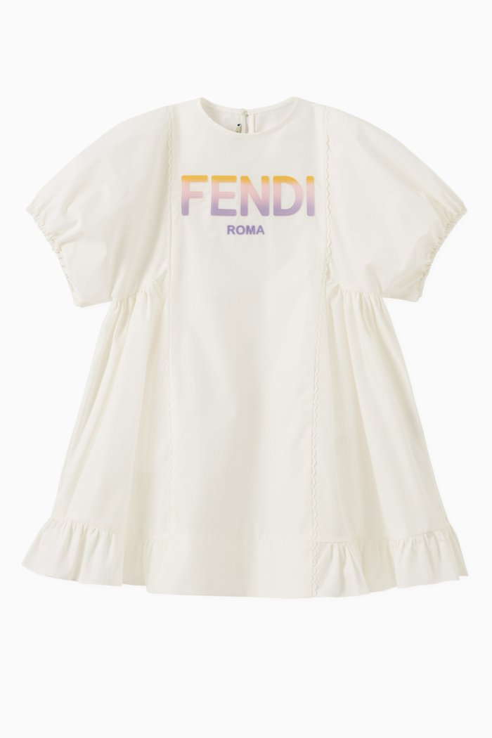 

Gradient Logo Dress in Poplin, White