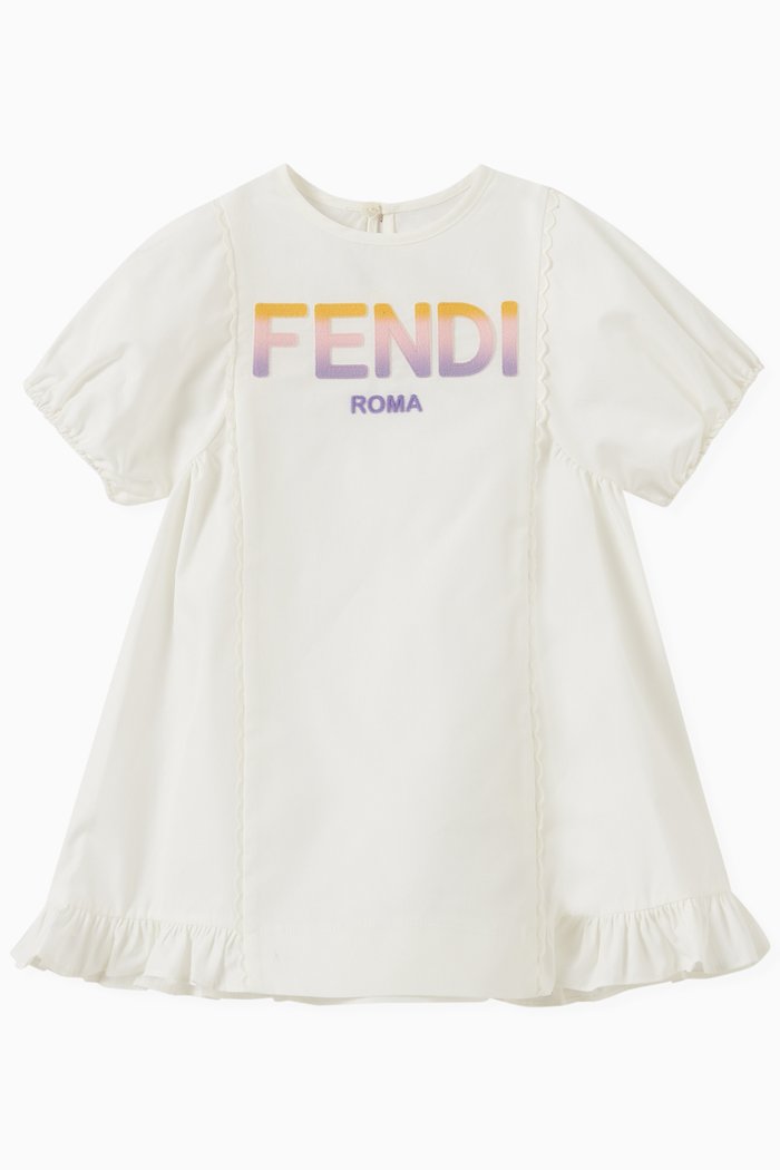 

Gradient Logo Dress in Poplin, White