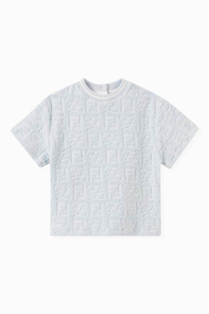 

All-over FF Embossed T-shirt in Terry Blend, Blue