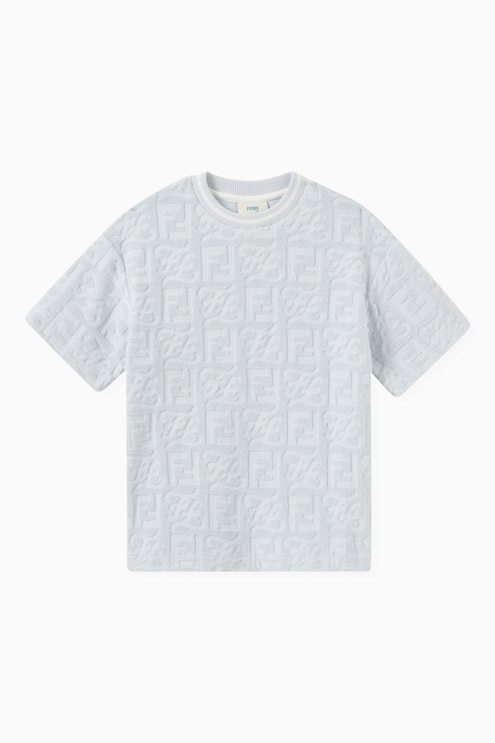 

All-over FF Embossed T-shirt in Terry Blend, Blue