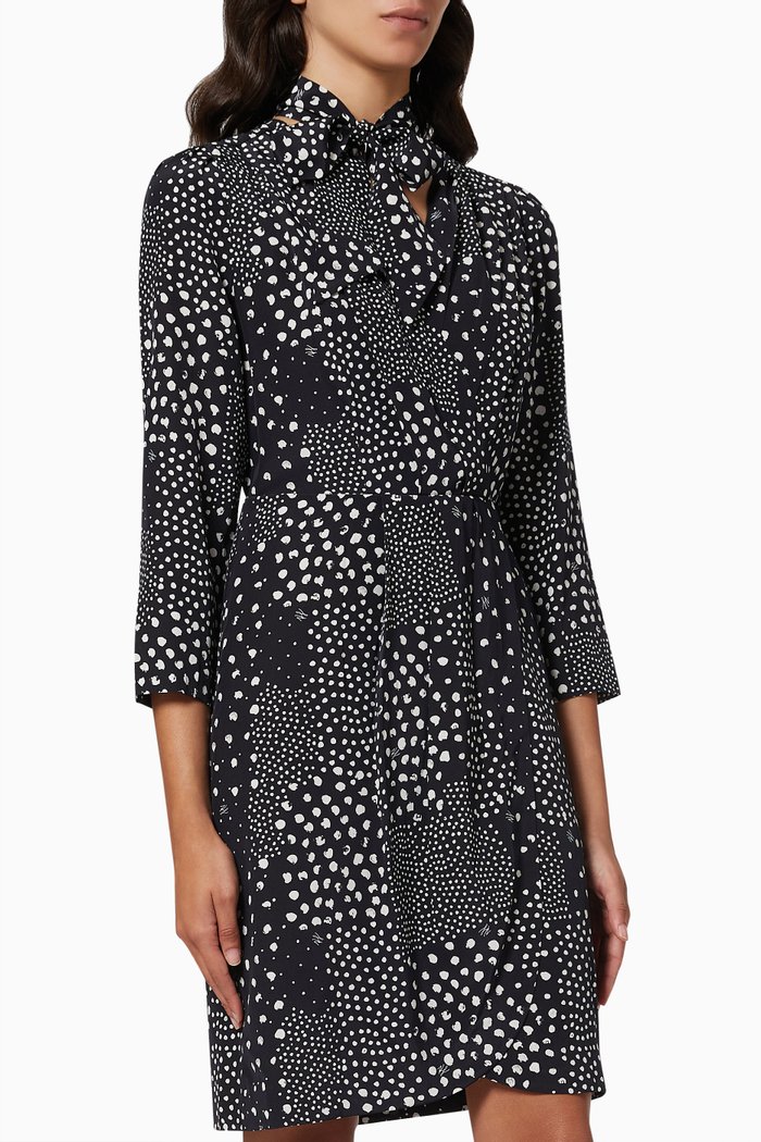 

Polka Dot Wrap Dress in Silk, Multicolour