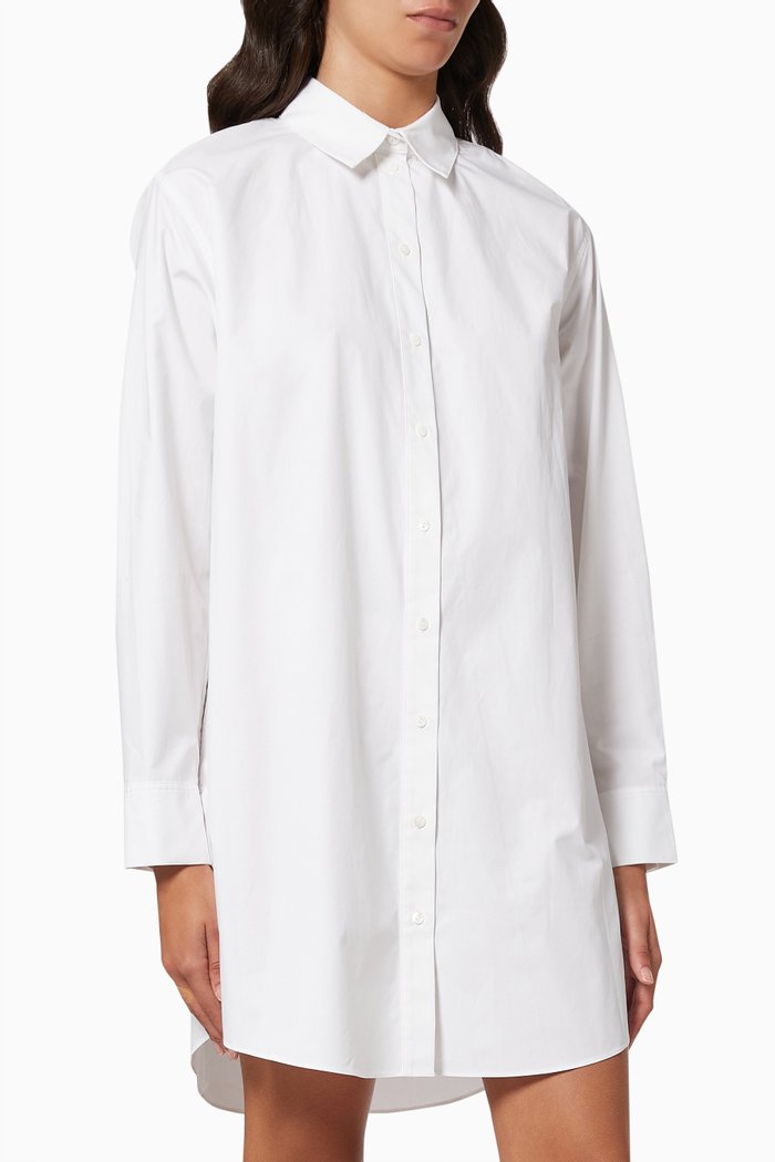 

KL Embellished Tunic Shirt in Organic Cotton, White