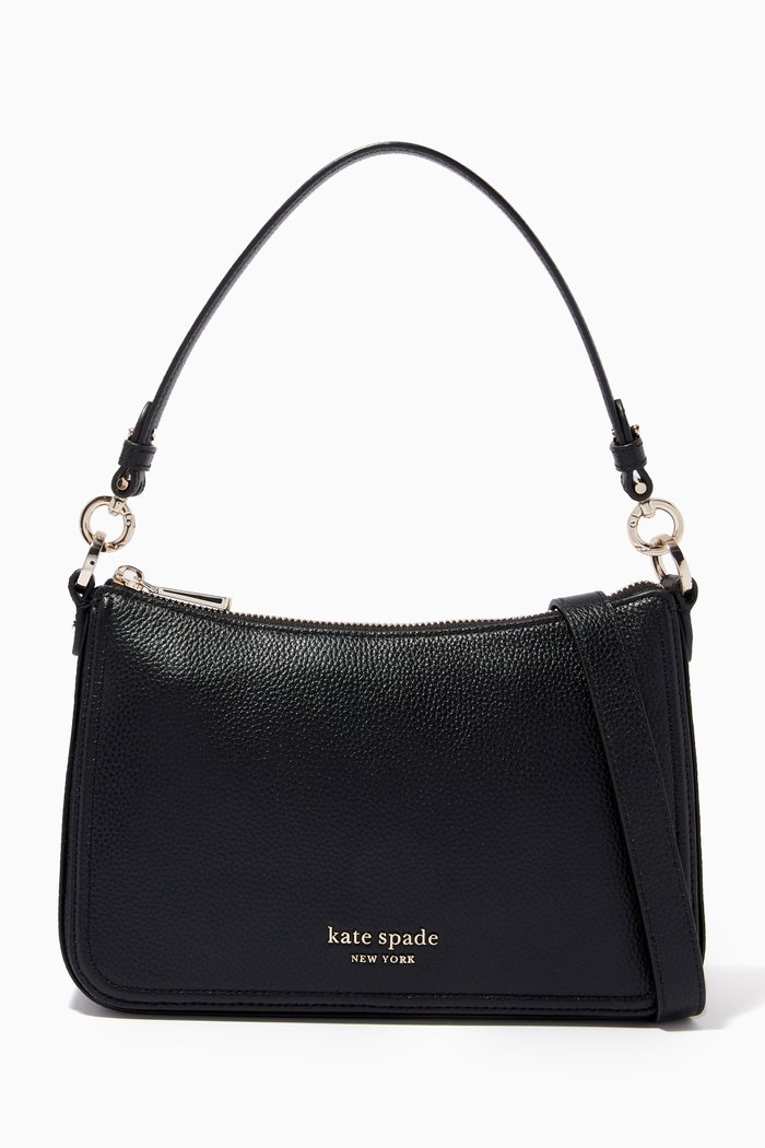 

Hudson Medium Crossbody Bag in Leather, Black