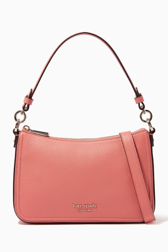 

Hudson Medium Crossbody Bag in Leather, Pink