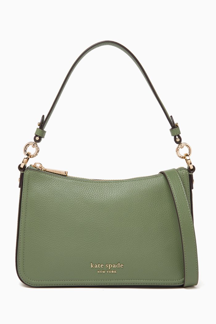 

Hudson Medium Crossbody Bag in Leather, Green