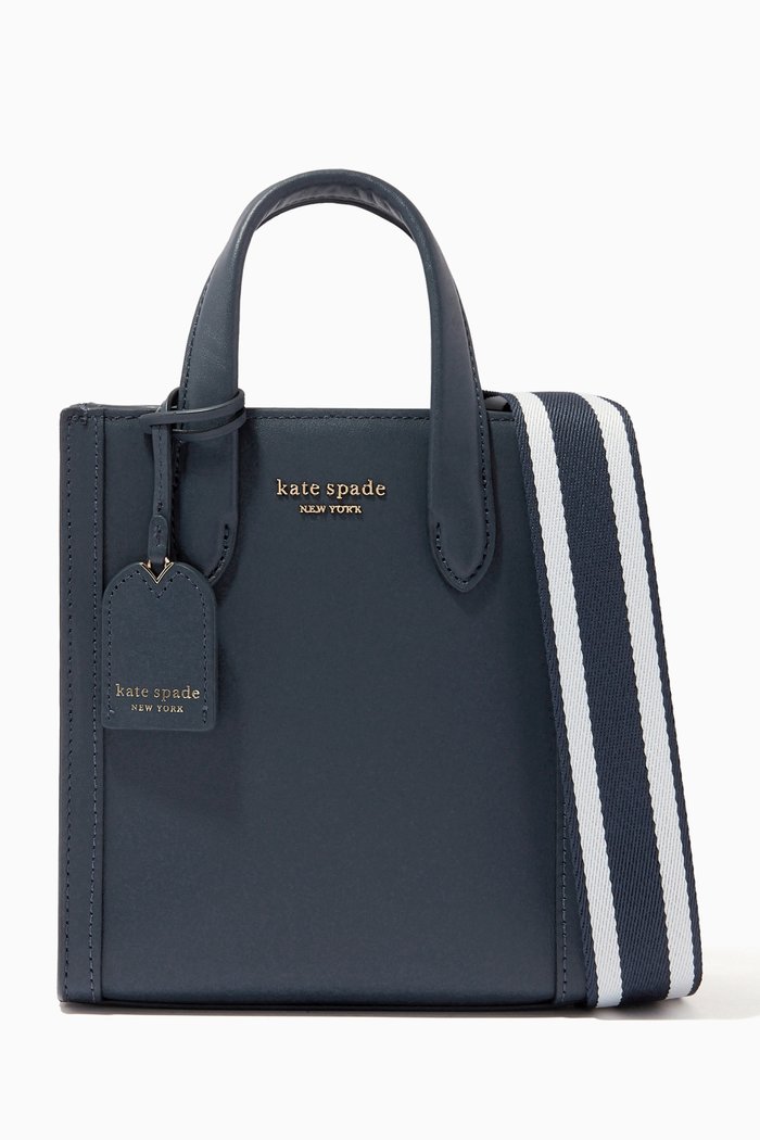 

Manhattan Mini Tote Bag in Leather, Blue