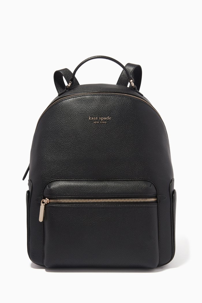 Hudson Backpack in Leather, Black
