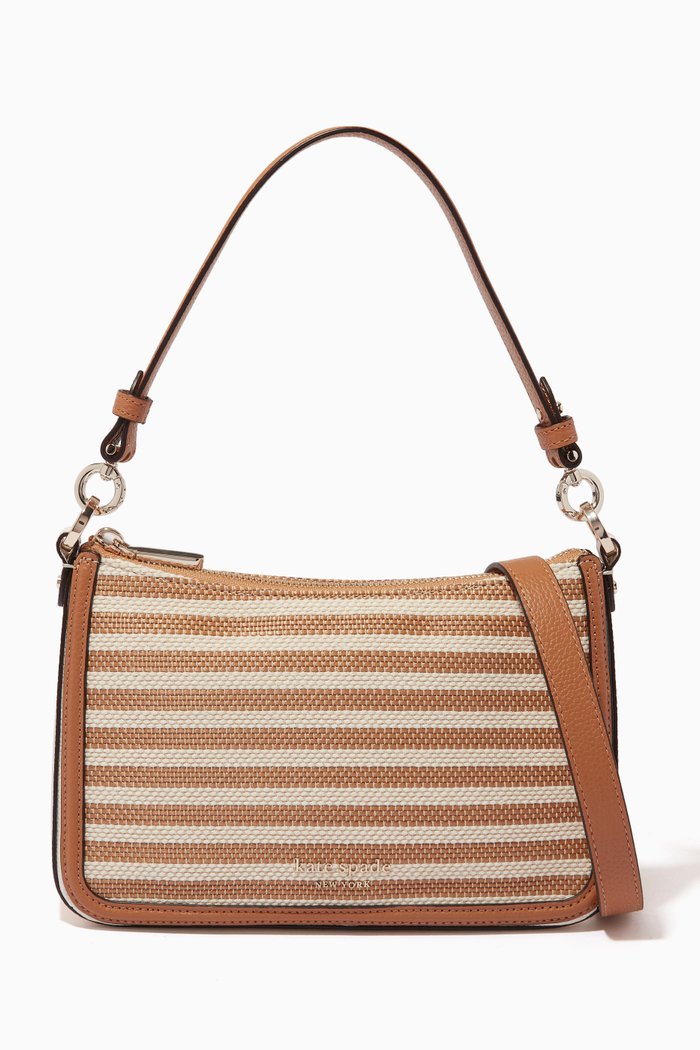

Hudson Medium Crossbody Bag in Woven Leather, Multicolour