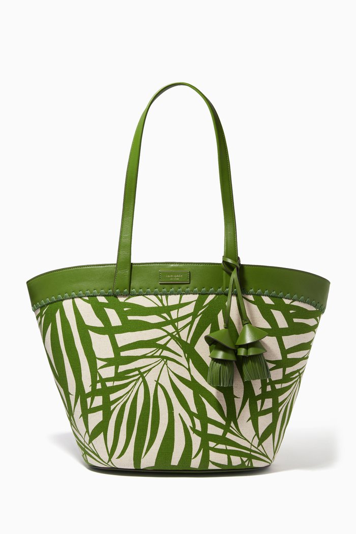 The Pier Medium Tote in Canvas, Green